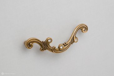 WMN726 мебельная ручка-скоба 128 мм состаренное золото и кристаллы Swarovski