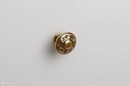 Luigi XV мебельная ручка-кнопка диаметр 30 мм состаренное золото