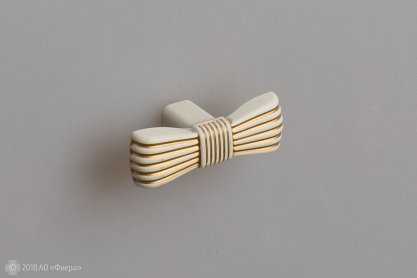 FB061 мебельная ручка-кнопка золото прованс с жемчужно-белой матовой патиной