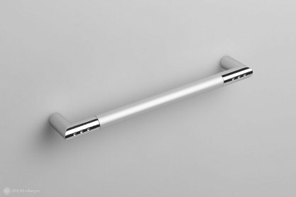 RS054 мебельная ручка-скоба 160 мм хром полированый со вставкой сатиновый хром