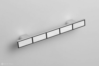 Pearl мебельная ручка-скоба 128 мм хром полированный с жемчужными вставками