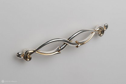 Infiniti мебельная ручка-скоба 128 мм старинное серебро с вкраплениями сатинового золота