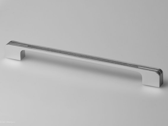 Monohrome мебельная ручка-скоба 256 мм хром полированный со вставкой атласный никель
