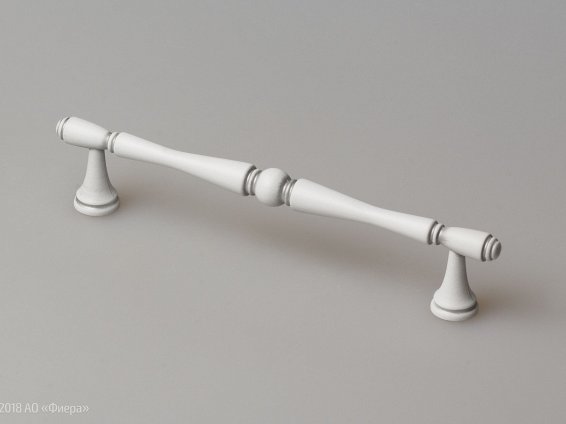 FS195 Мебельная ручка-скоба, 128 мм, серебро прованс с белой матовой патиной